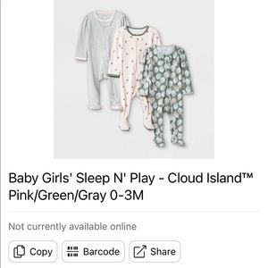 3 pack 0-3 month sleepers
